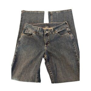 Vintage Chic Straight Leg Blue Denim Jeans Mid Rise Cotton Blend Estate Sz 6